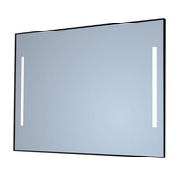 Spiegel Sanicare Q-Mirrors 100x70 cm Vierkant Met Links & Rechts LED Cold White, Omlijsting Chroom incl. ophangmateriaal Met Afstandsbediening