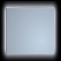 Spiegel Sanicare Q-Mirrors 65x70 cm Vierkant Met Rondom LED Warm White, Omlijsting Chroom incl. ophangmateriaal Zonder Schakelaar