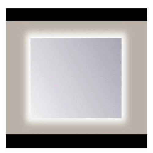 Spiegel Sanicare Q-Mirrors 85x60 cm PP-Geslepen Vierkant Met Rondom LED Warm White  incl. ophangmateriaal Zonder Schakelaar 