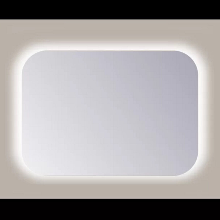 Spiegel Sanicare Q-Mirrors 80x60 cm Rechthoek Met Rondom LED Cold White en Afstandsbediening incl. ophangmateriaal