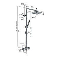 Thermostatische Stortdoucheset Hotbath Gal 128 cm Met Hoofddouche 40 cm Geborsteld Gunmetal PVD