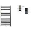 Sanicare design radiator midden aansluiting recht 120 x 60 cm. Gunmetal