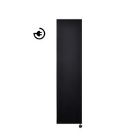 Radiator Sanicare Denso 180 x 40 cm. Mat Zwart Met Thermostaat Zwart Linksonder