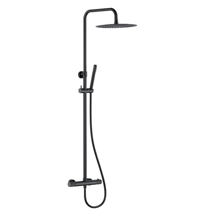 Regendoucheset Opbouw Wiesbaden Ridged Opbouw Mat Zwart