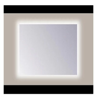 Spiegel Sanicare Q-Mirrors 70x60 cm PP-Geslepen Vierkant Met Rondom LED Cold White  incl. ophangmateriaal Zonder Schakelaar