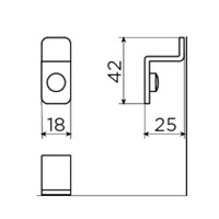 Handdoekhaak Clou Fold 3,7 x 1,8 cm Geborsteld RVS