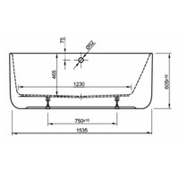 Ligbad Back To Wall Plieger Kansas Asymmetrisch Rechts 155 cm Glanzend Wit