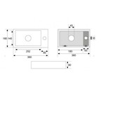 Fontein Wiesbaden Mini-Rhea Rechts 360x180x90 Keramiek Carrara