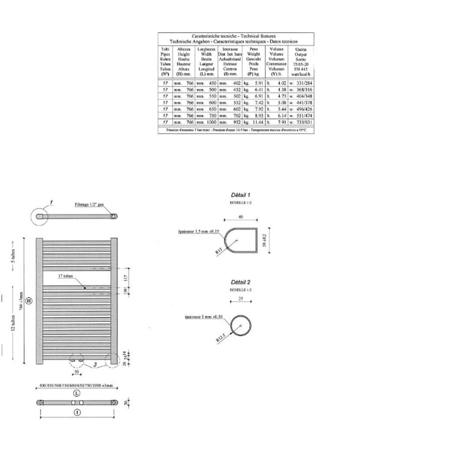Wiesbaden Elara sierradiator chroom 766x600 m/o aansl.