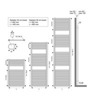 Wiesbaden Elara sierradiator chroom 1185x600 m/o aansl.