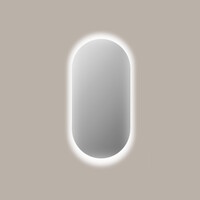Spiegel Sanicare Q-Mirrors 70x120 cm Ovaal/Rond Met Rondom LED Warm White  incl. ophangmateriaal Zonder Schakelaar