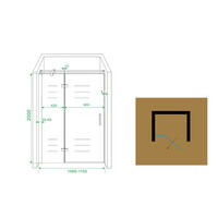 Wiesbaden nis swingdeur + vast paneel 110 (60-50) x 200 NANO