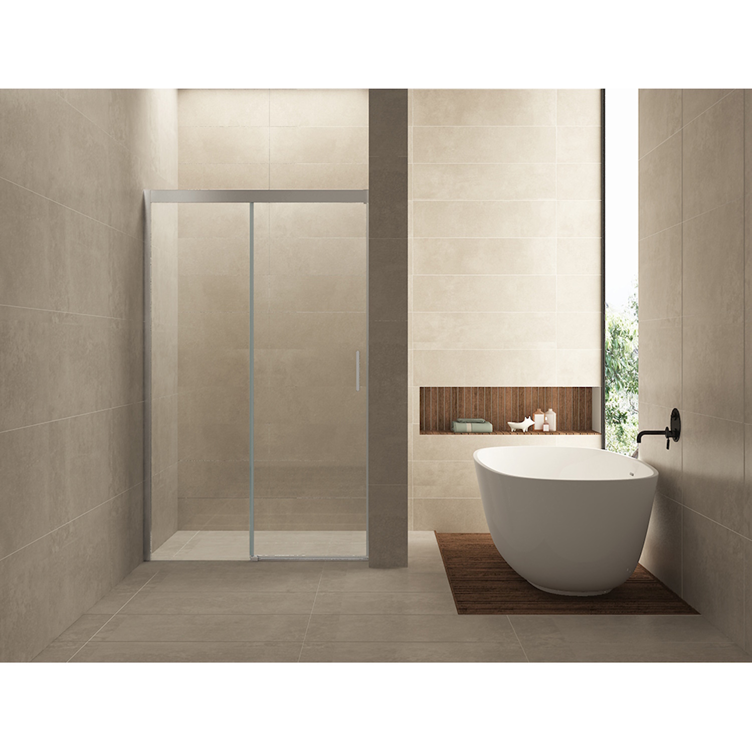 Wiesbaden Nisdeur Softclose 2.0 Douchedeur 90x200 cm 8 mm Aluminium NANO Coating