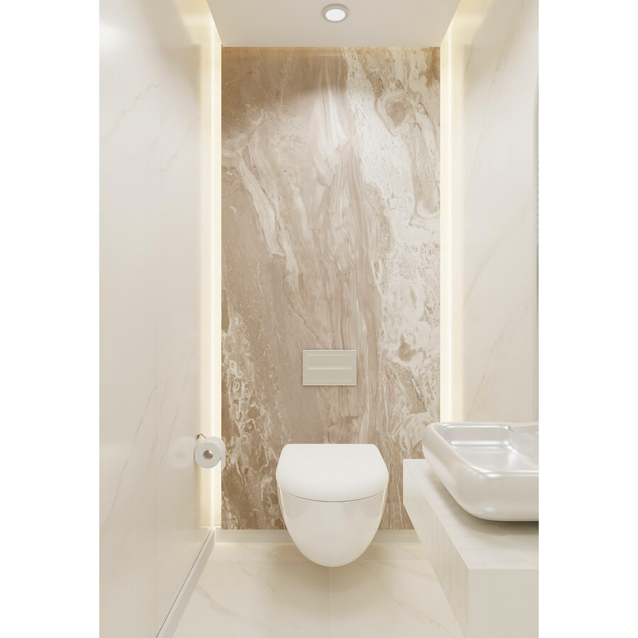 Wandpaneel Isodeco Yuba Stone 120x260 cm SPC Mat Stone Wit/Grijs (Prijs per Plaat)