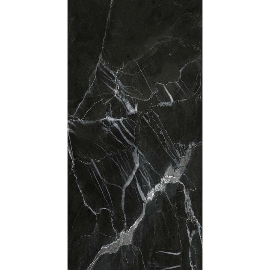 Wandpaneel Isodeco Black Streak 120x260 cm SPC Nero Marquina Zwart (Prijs per Plaat)