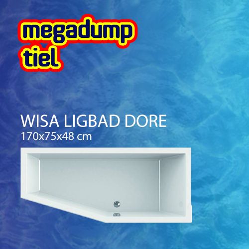 Wavedesign Ligbad Dore 170X75X48 cm Wit - 170x75x48 cm Links