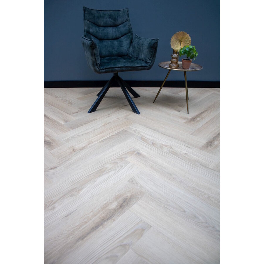 Plak PVC EKO Herringbone collection 15,8 x 76 x 0,25 cm Visgraat Donau (Doosinhoud: 2,88 m2)