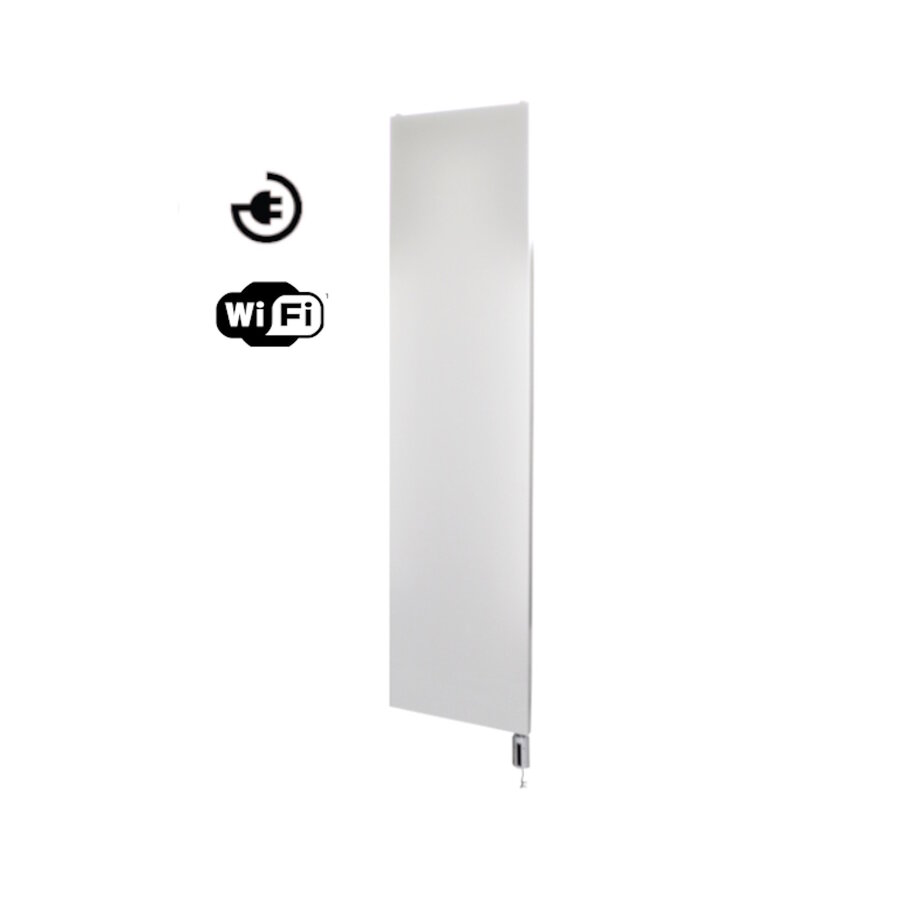 Radiator Sanicare Denso Met WiFi 180 x 40 cm Mat Wit Met Thermostaat Chroom Linksonder