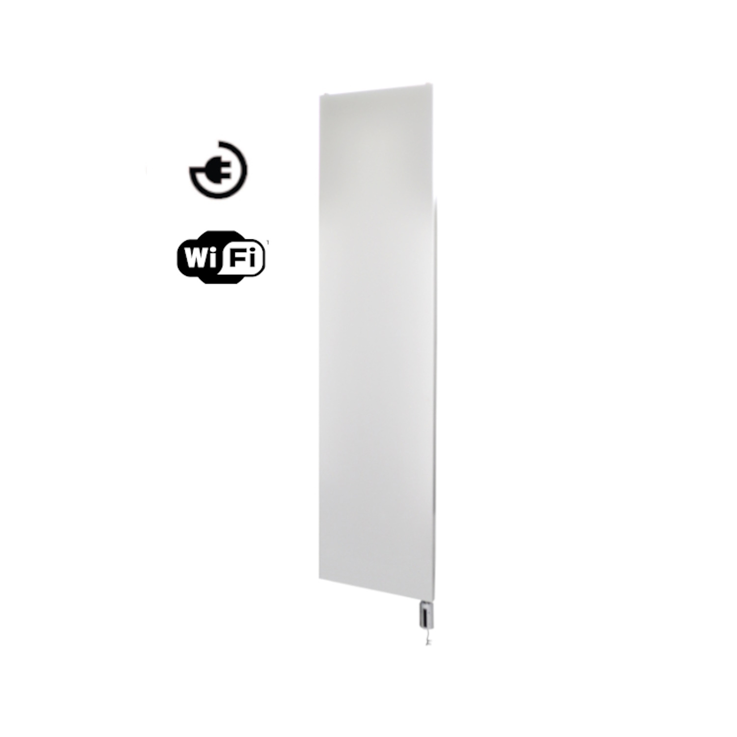 Radiator Sanicare Denso Met WiFi 180 x 40 cm Mat Wit Met Thermostaat Chroom Linksonder Sanicare