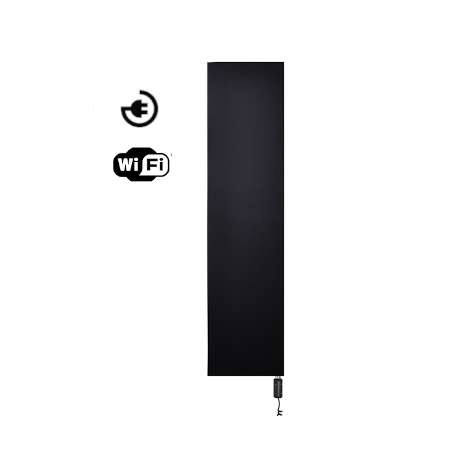 Radiator Sanicare Denso Met WiFi 180 x 40 cm Mat Zwart Met Thermostaat Mat Zwart Linksonder Sanicare