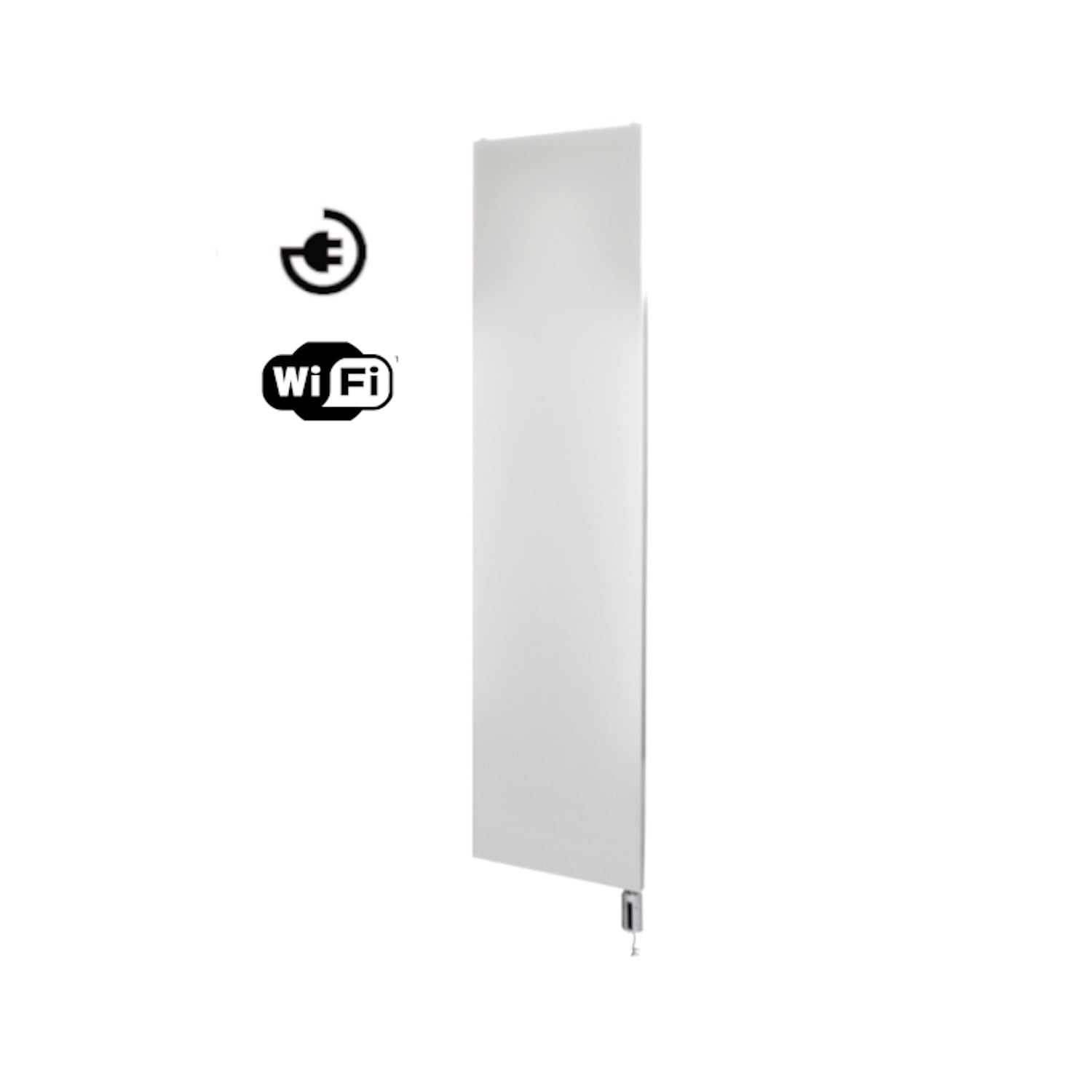 Radiator Sanicare Denso Met WiFi 180 x 40 cm Mat Wit Met Thermostaat Chroom Rechtsonder Sanicare