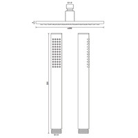 Regendoucheset Opbouw Brauer Brushed Carving 30 cm Thermostatisch met Staaf Handdouche Geborsteld RVS