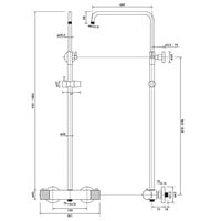 Regendoucheset Opbouw Brauer Brushed Carving 30 cm Thermostatisch met Staaf Handdouche Geborsteld RVS