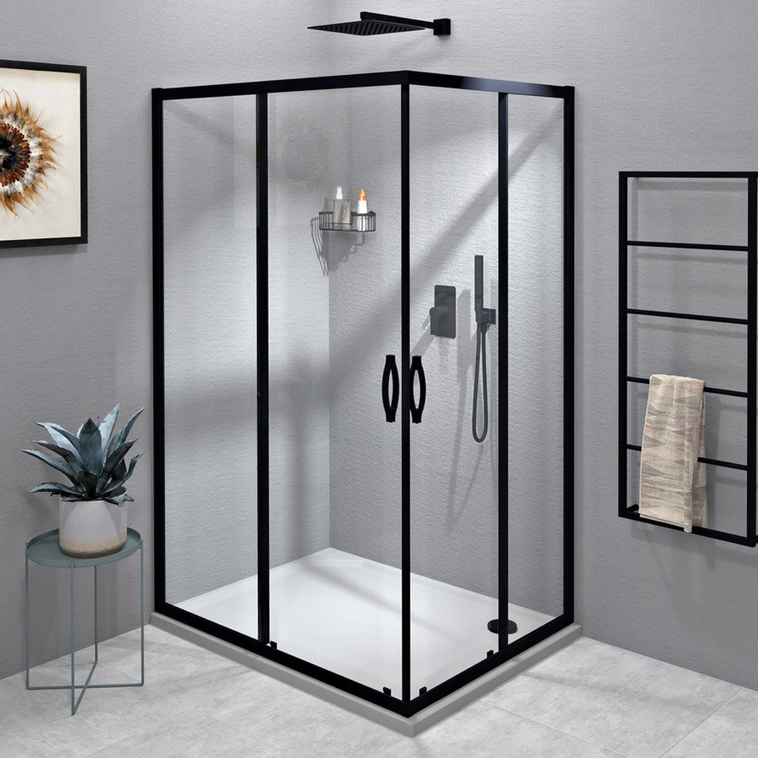 Douchecabine Gelco Sigma Simply Black Rechthoek 100x80x190 cm Mat Zwart Gelco