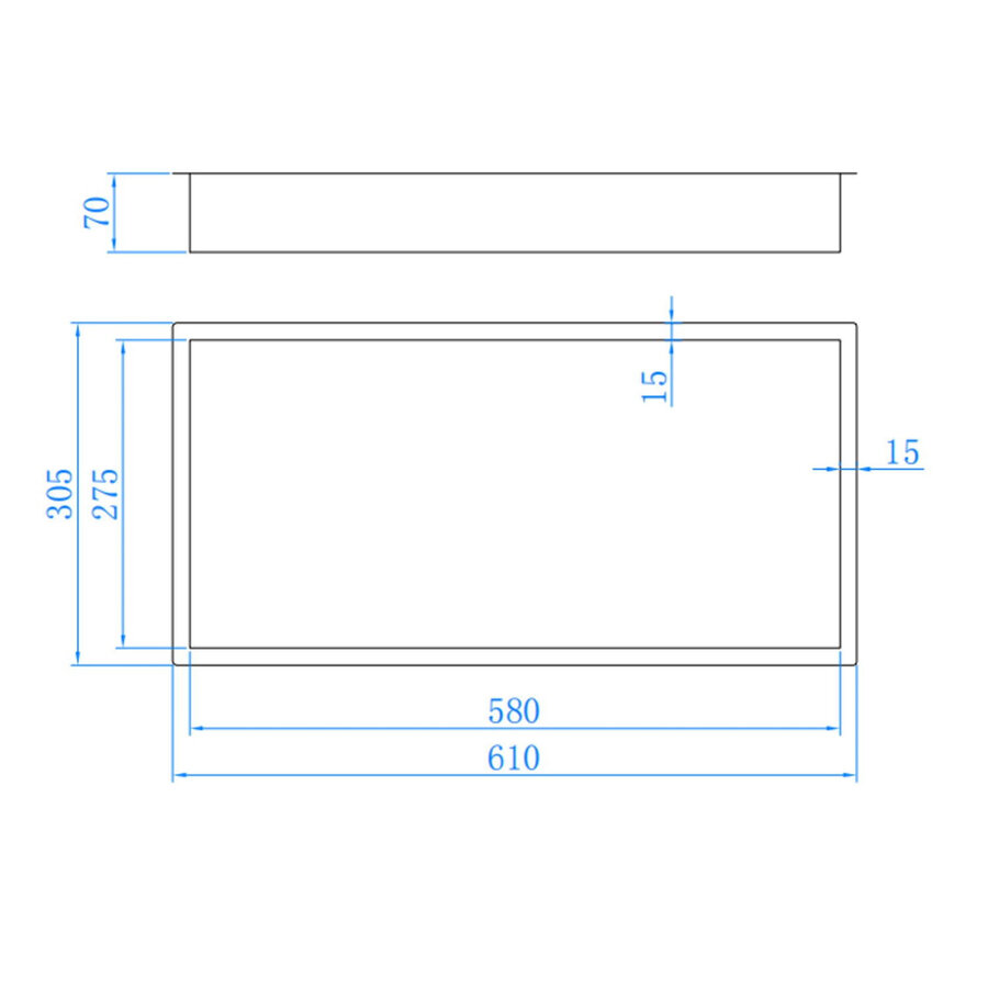 Inbouwnis Best-Design Lotus 61x30.5x7 cm RVS