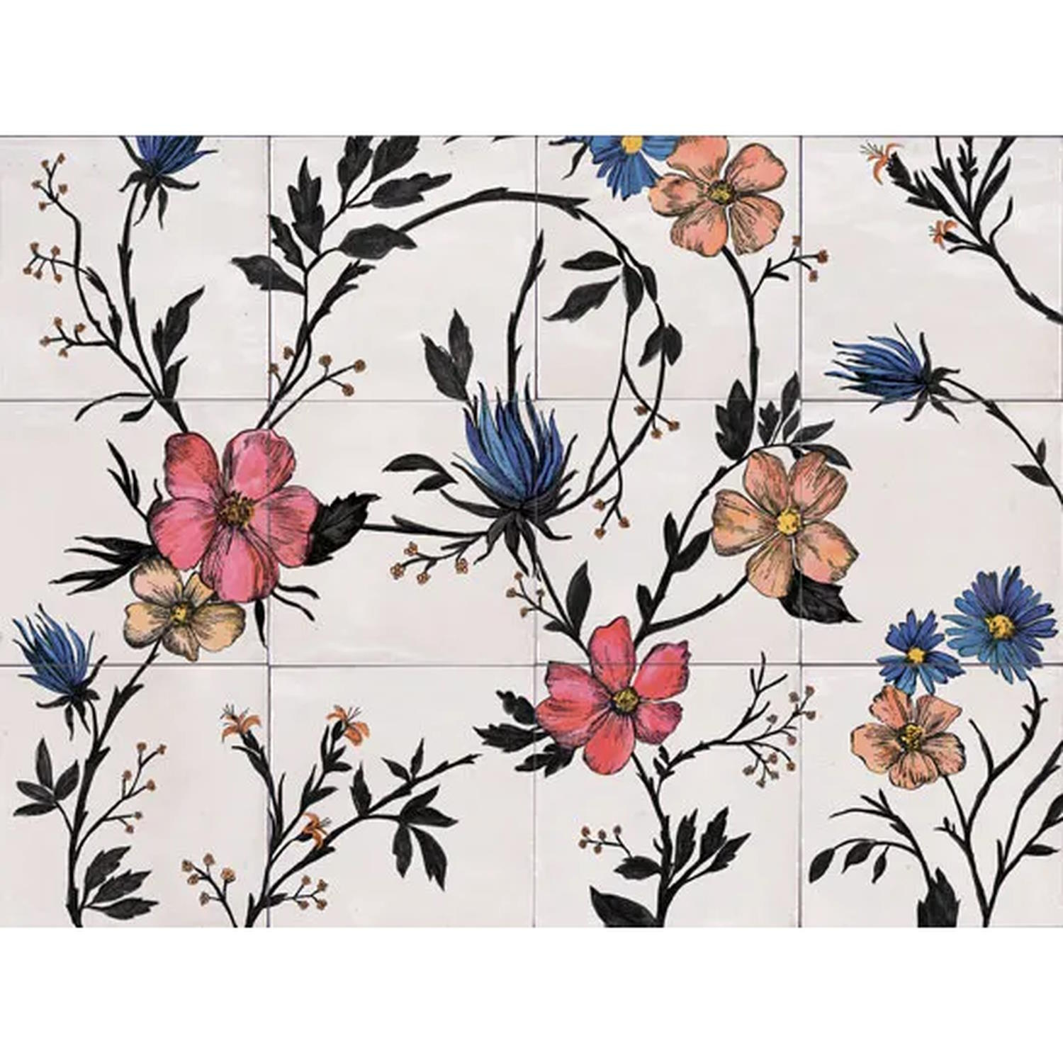 Wandtegel Marazzi Rice 45x60 cm Decor Garden A Glans Bianco Marazzi