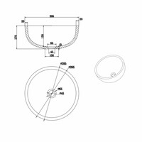 Waskom Luca Sanitair Rond 39x39x17cm Mineral Stone 8mm Dik Glans Wit