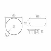 Opbouw Waskom VM Go Adonis 38x38x13.5 cm Porselein Wit