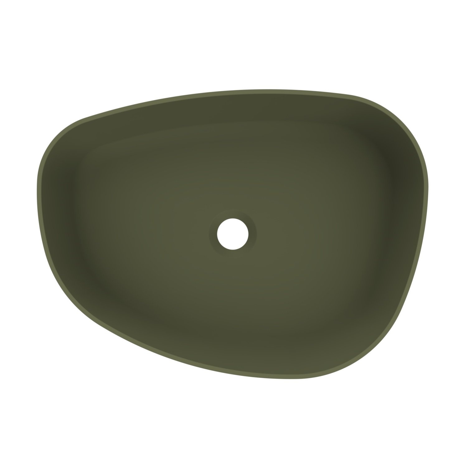 Waskom Arcqua Rocker Cast Marble 50x37 cm Organisch Mat Groen Arcqua