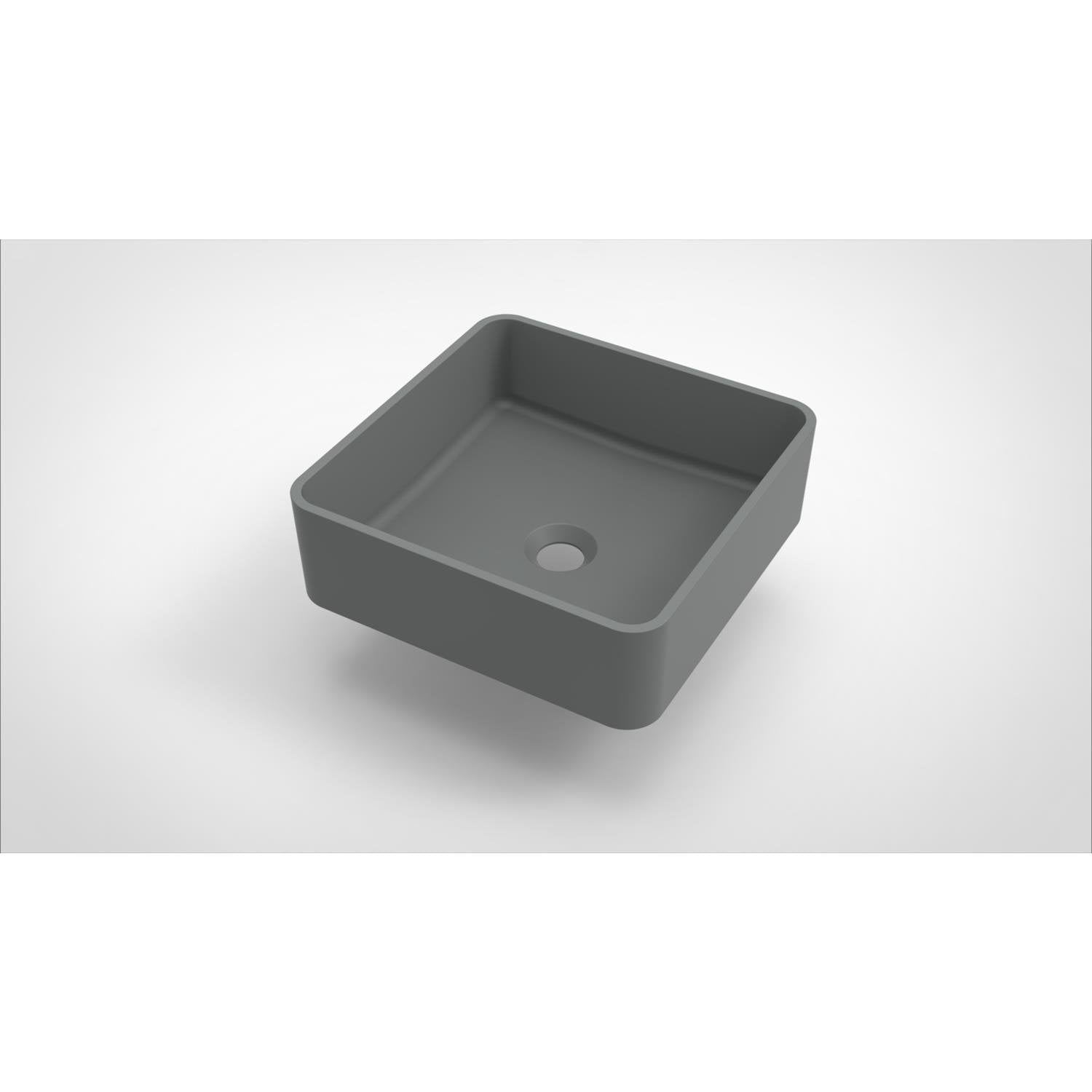 Opbouw Waskom Arcqua Case Vierkant 37x37 cm Mat Grijs Arcqua