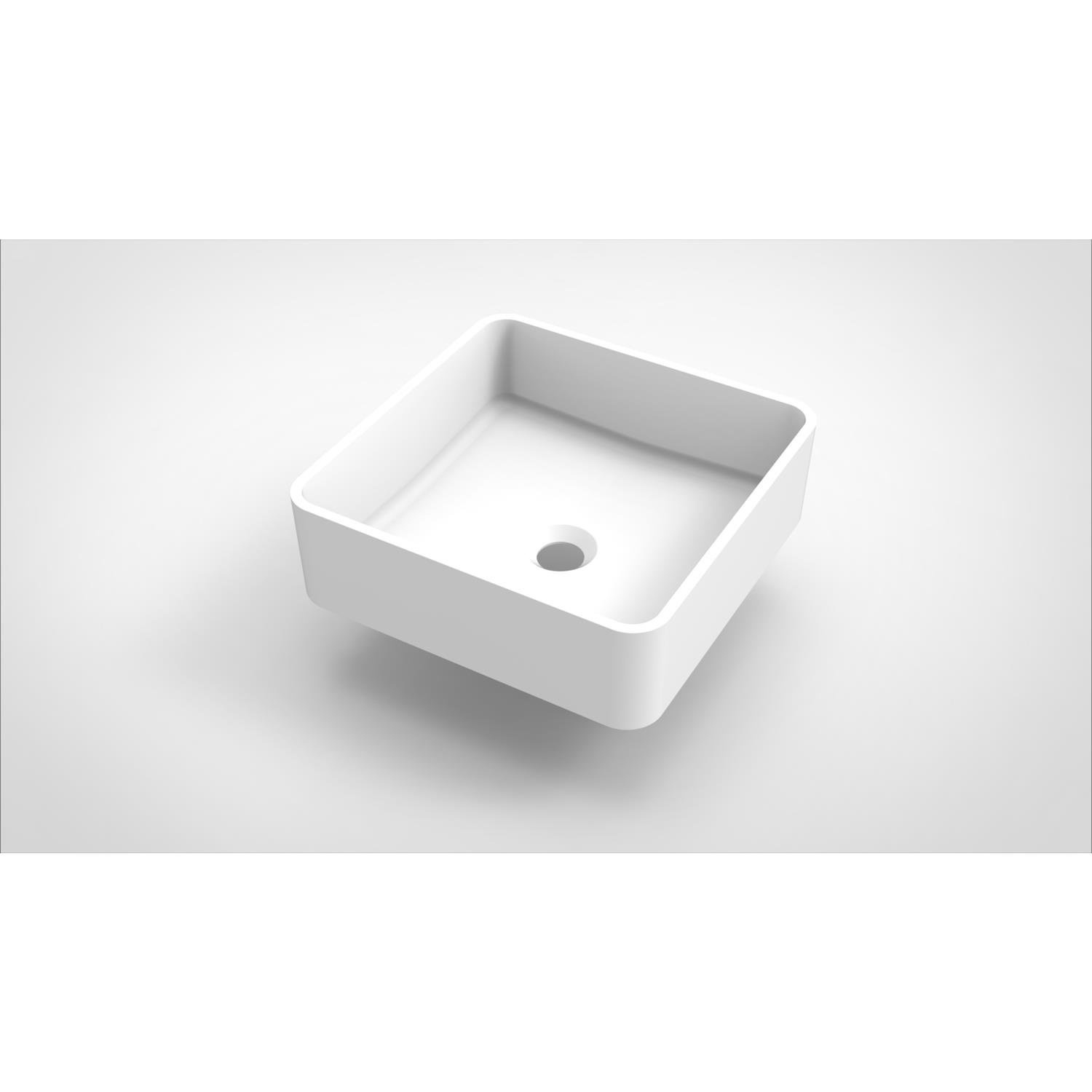 Opbouw Waskom Arcqua Case Vierkant 37x37 cm Mat Wit Arcqua