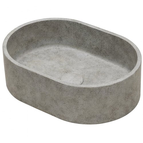 Waskom Ideavit Idea.Rock 40x28x12 cm Ovaal Beton Licht Grijs 