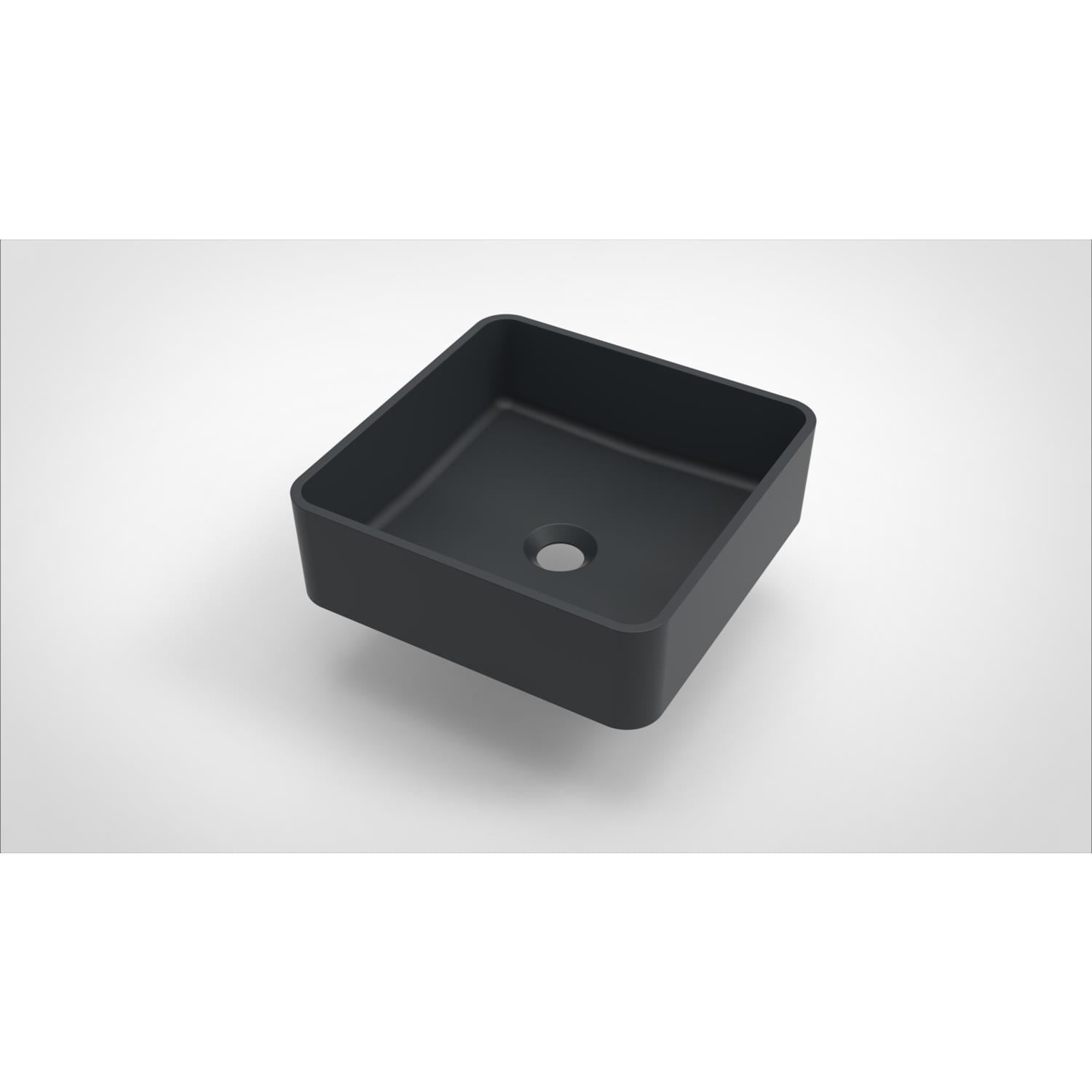 Opbouw Waskom Arcqua Case Vierkant 37x37 cm Mat Antraciet Arcqua