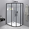 Douchecabine Gelco Sigma Simply Black Kwartrond 100x80x190 cm Mat Zwart