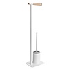 Toiletborstelhouder met Handdoekhouder Cipi Porta 20x77x16 cm Metaal Wit