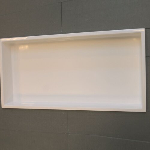 Inbouwnis Luca Sanitair 59,5x29,5x8 cm Polystone Rechthoek Glans Wit 