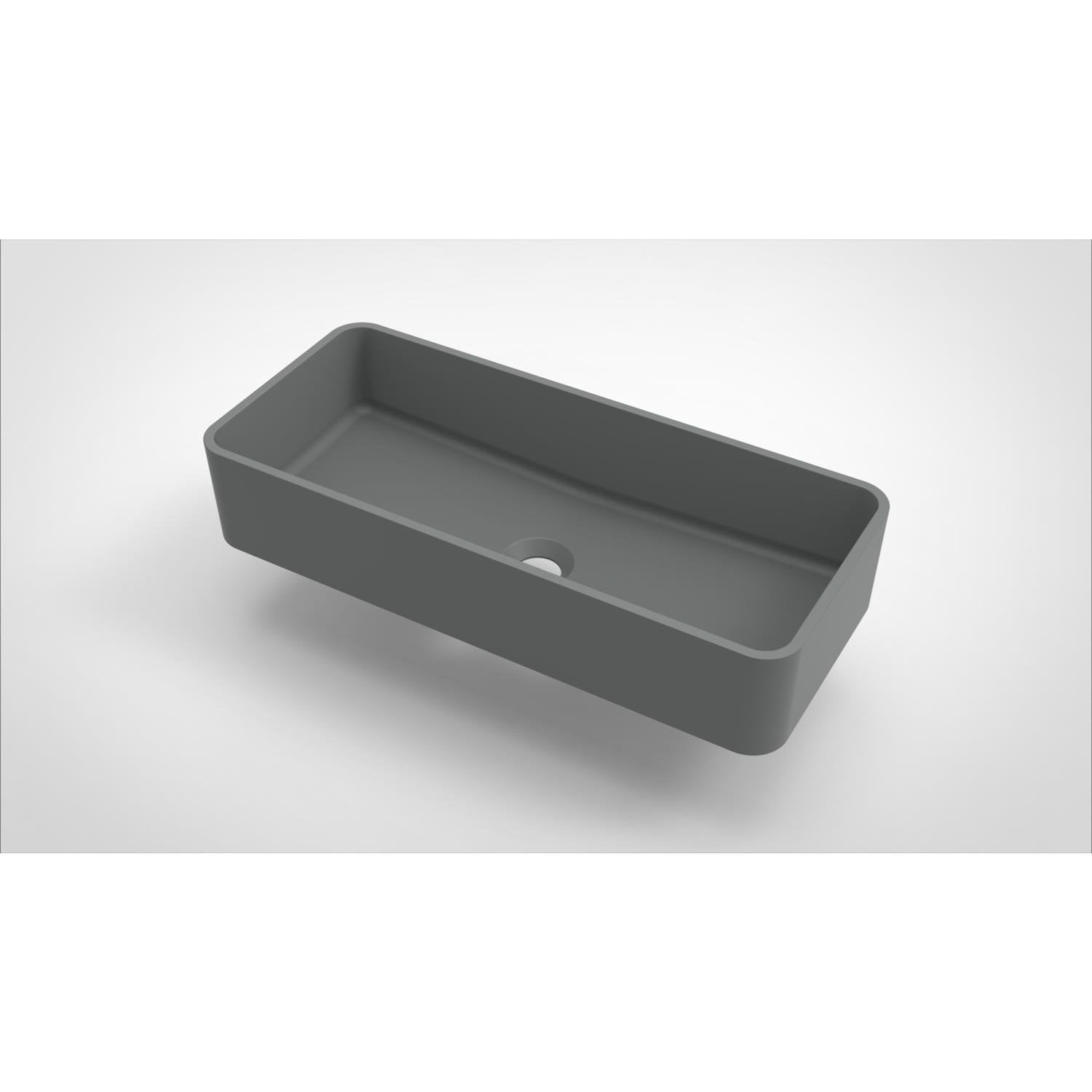 Opbouw Waskom Arcqua Case Rechthoek 60x26 cm Mat Grijs Arcqua
