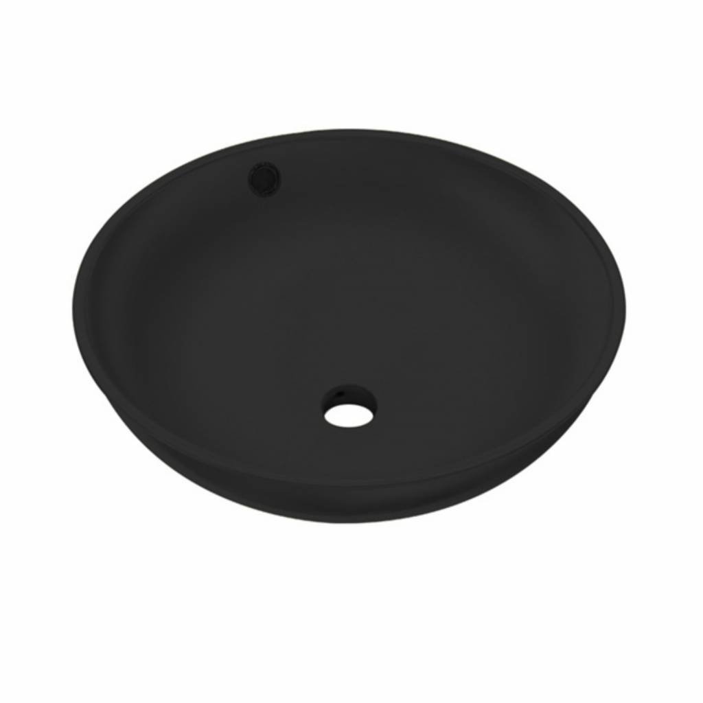 Best Design Waskom Ancona Opbouw Ø38 cm x16 cm Hoog Mat Zwart