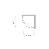 Douchecabine Plieger Economy Kwartrond 2.2mm Acryl 88/92x185cm Wit