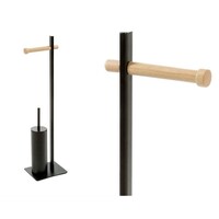 Toiletborstelhouder met Handdoekhouder Cipi Porta 20x77x16 cm Metaal Zwart