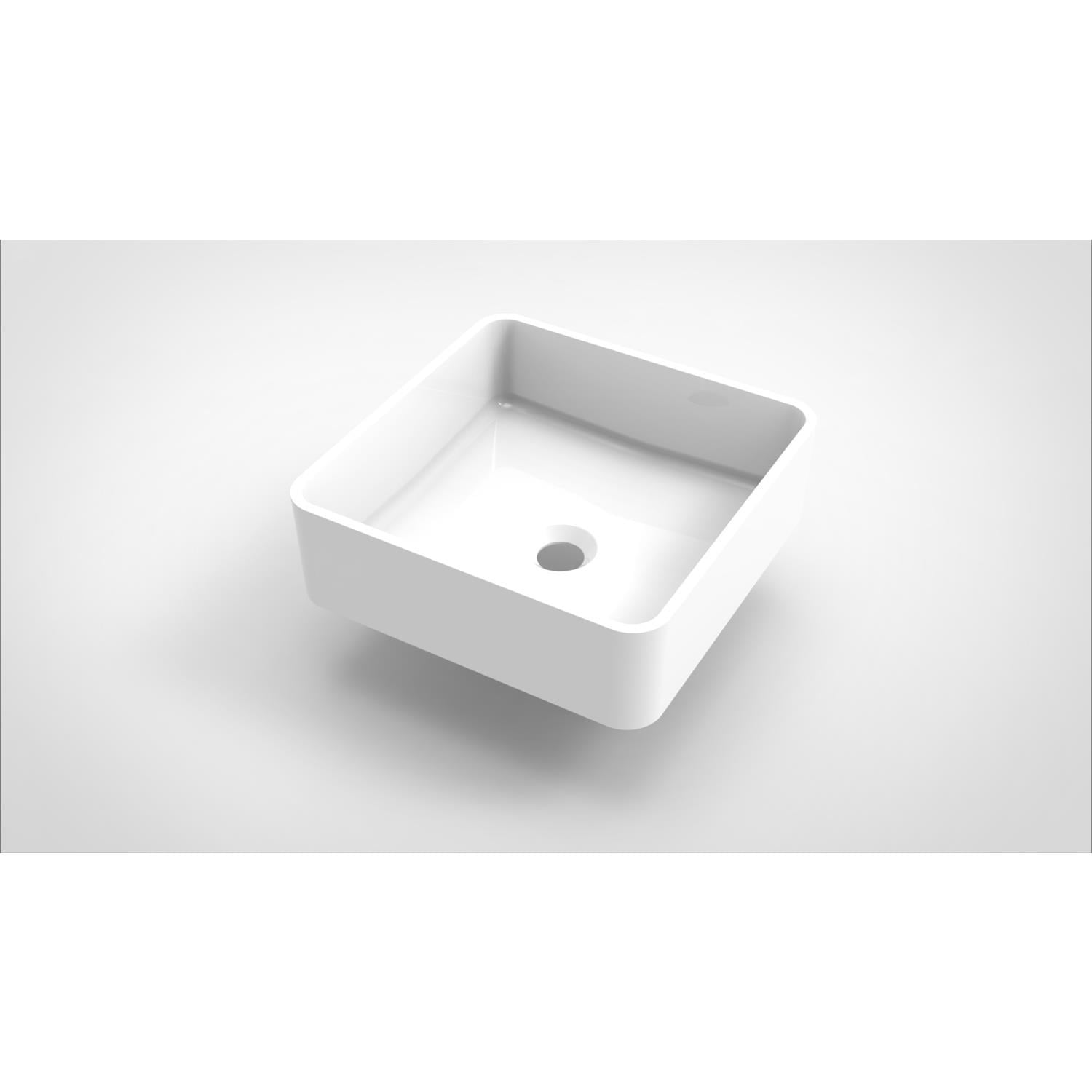 Opbouw Waskom Arcqua Case Vierkant 37x37 cm Glans Wit Arcqua