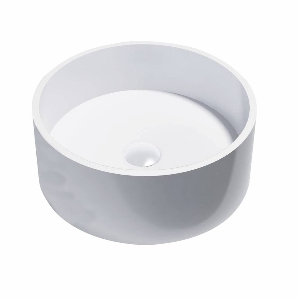 Best Design Opbouw Waskom Just Solid Surface Knock 40 cm Mat Wit