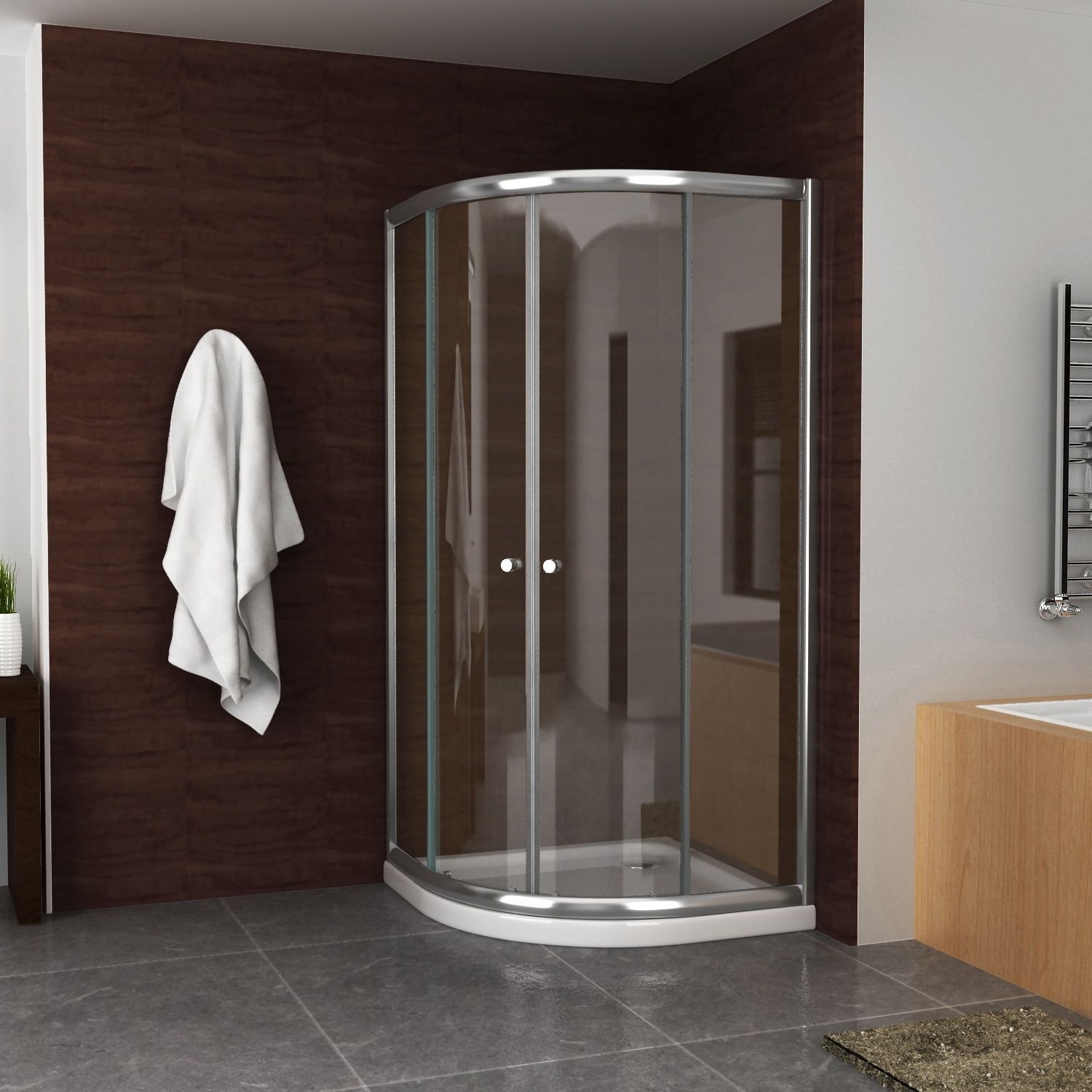 Douchecabine Aqua Splash Kwartrond 100x100x190 cm 5 mm Helder Glas Chroom Aqua Splash