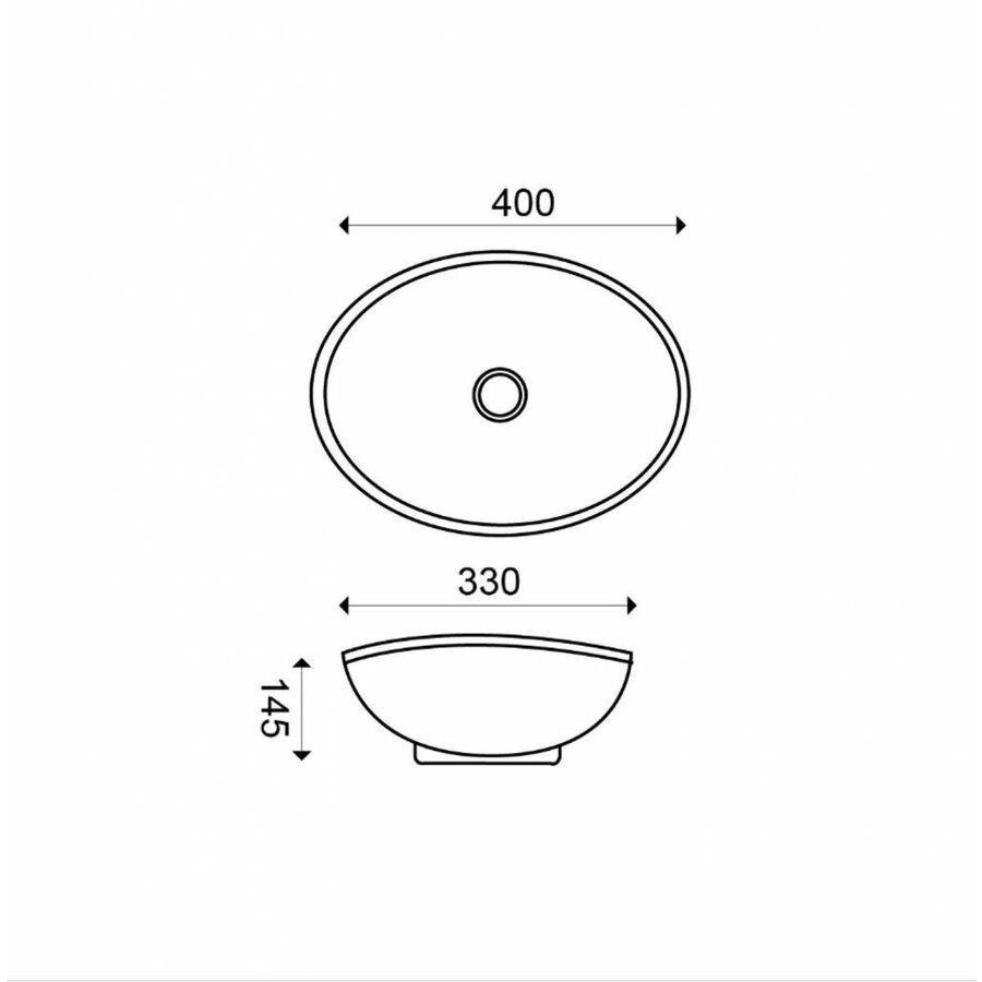 Opbouw Waskom Wiesbaden Barco 40x33x14,5 cm Keramiek Mat Zwart