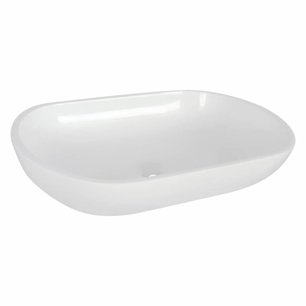 Opbouw Waskom Differnz Ovalo 54x34x12 cm Polybeton Wit Differnz