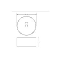 Waskom Opbouw Salenzi Beton 40x19 cm Rond Mat Grijs